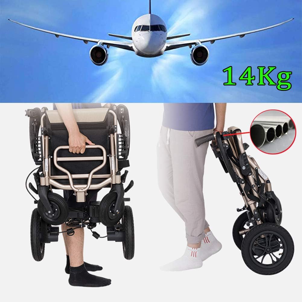 Foldable Electric Wheelchair – 20km Range, 220lb Capacity, 14kg, Dual Battery, 360° Joystick
