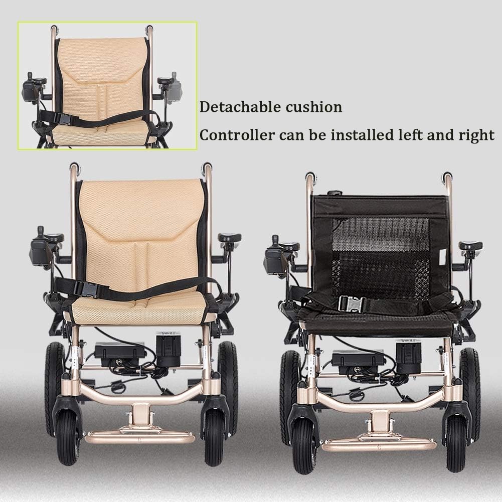 Foldable Electric Wheelchair – 20km Range, 220lb Capacity, 14kg, Dual Battery, 360° Joystick