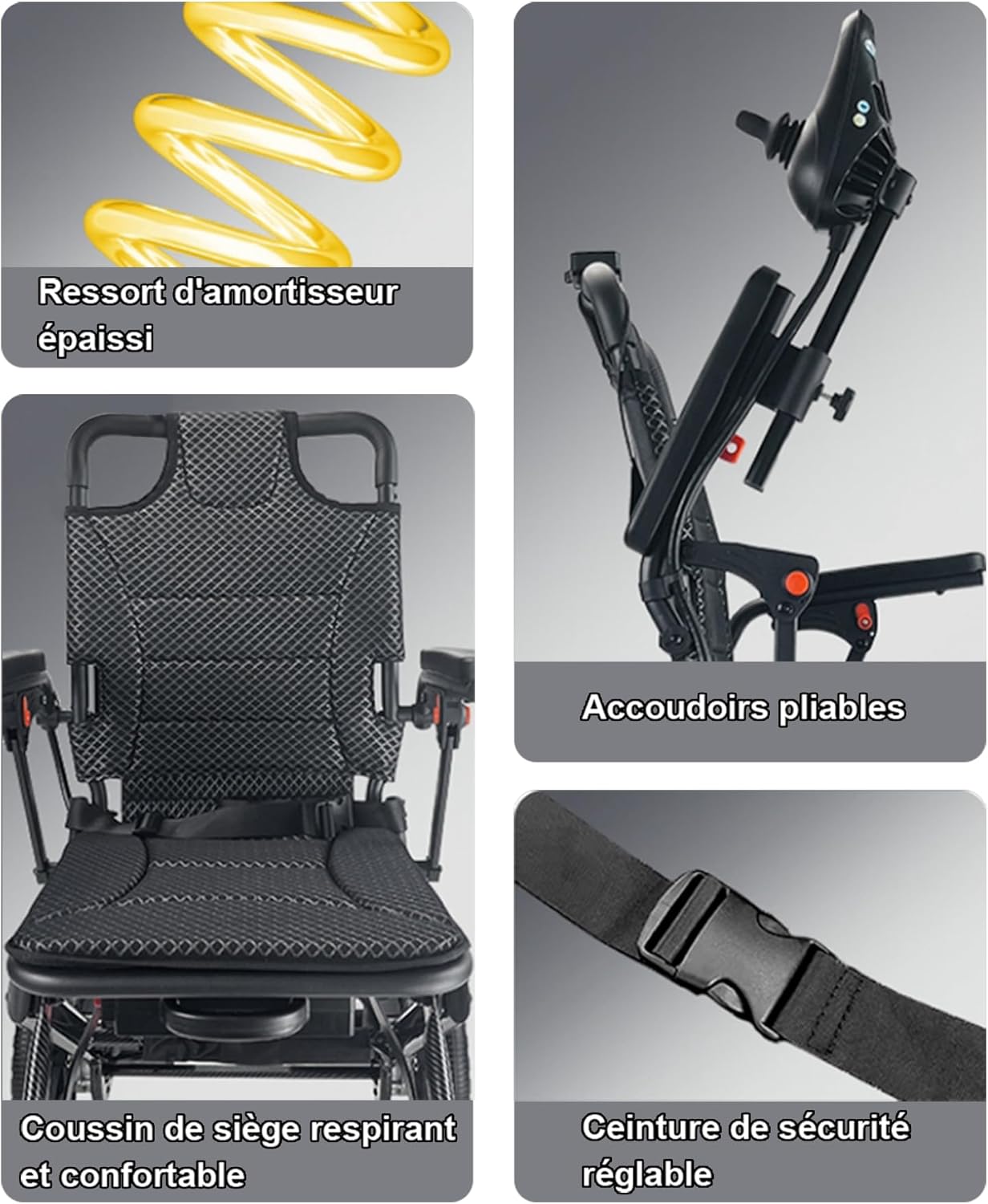 Electric Folding Wheelchair – 500W Motor, 20km Range, Lightweight Frame, Supports up to 150kg