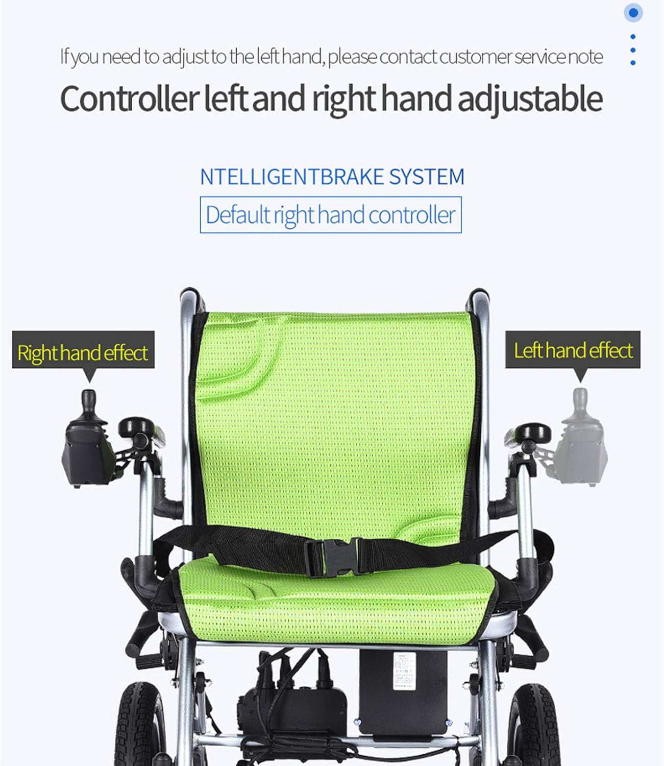 Electric Folding Wheelchair – Dual Motor Drive, 10Ah Battery, Anti-Tip Design, Rear Attendant Control