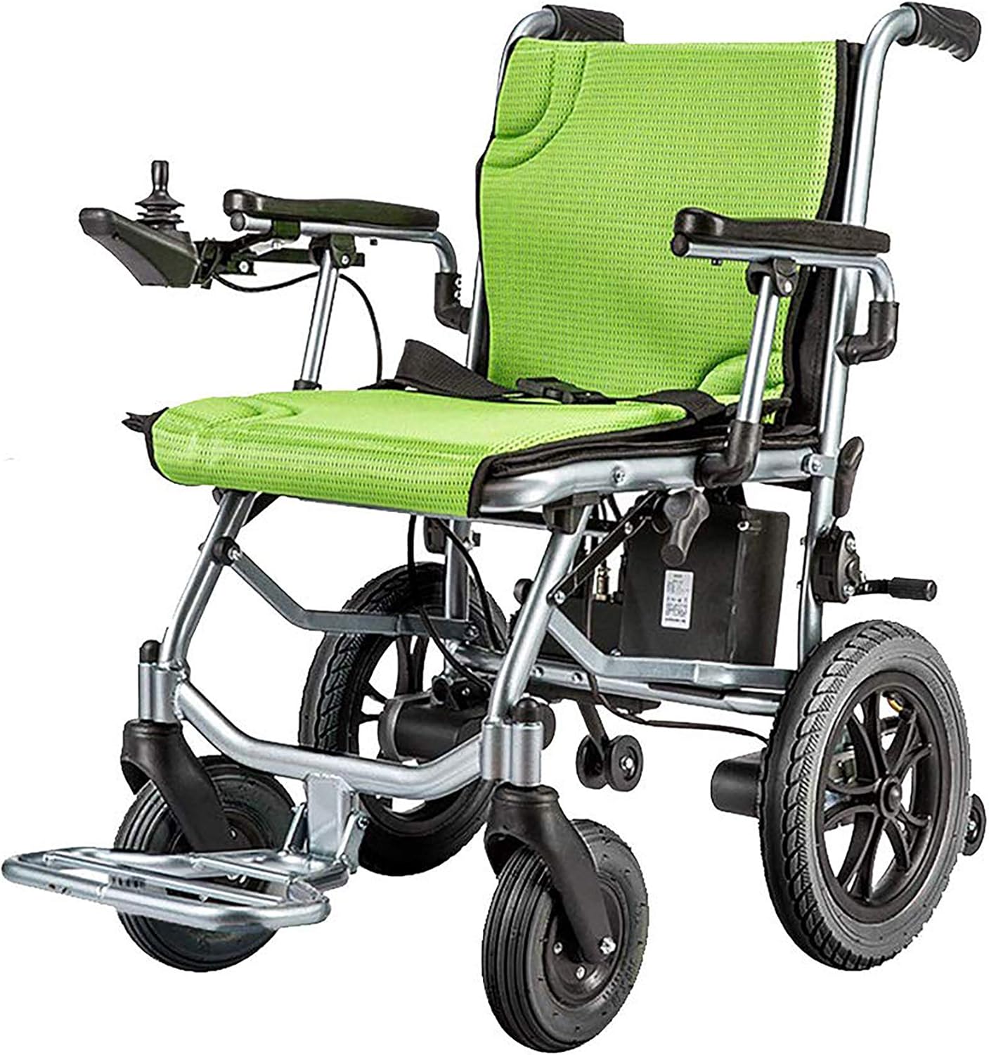 Electric Folding Wheelchair – Dual Motor Drive, 10Ah Battery, Anti-Tip Design, Rear Attendant Control