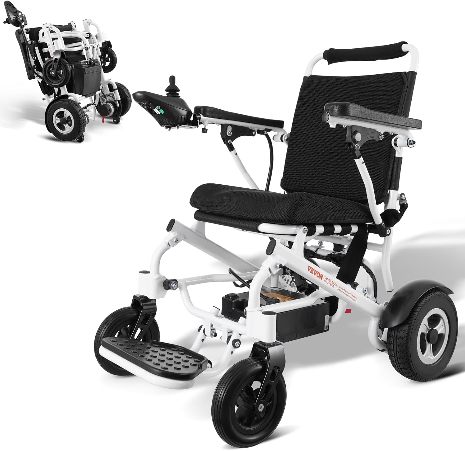 Foldable Electric Wheelchair – 5-Speed Joystick, Long Range, 300 lb Capacity, Solid Tires