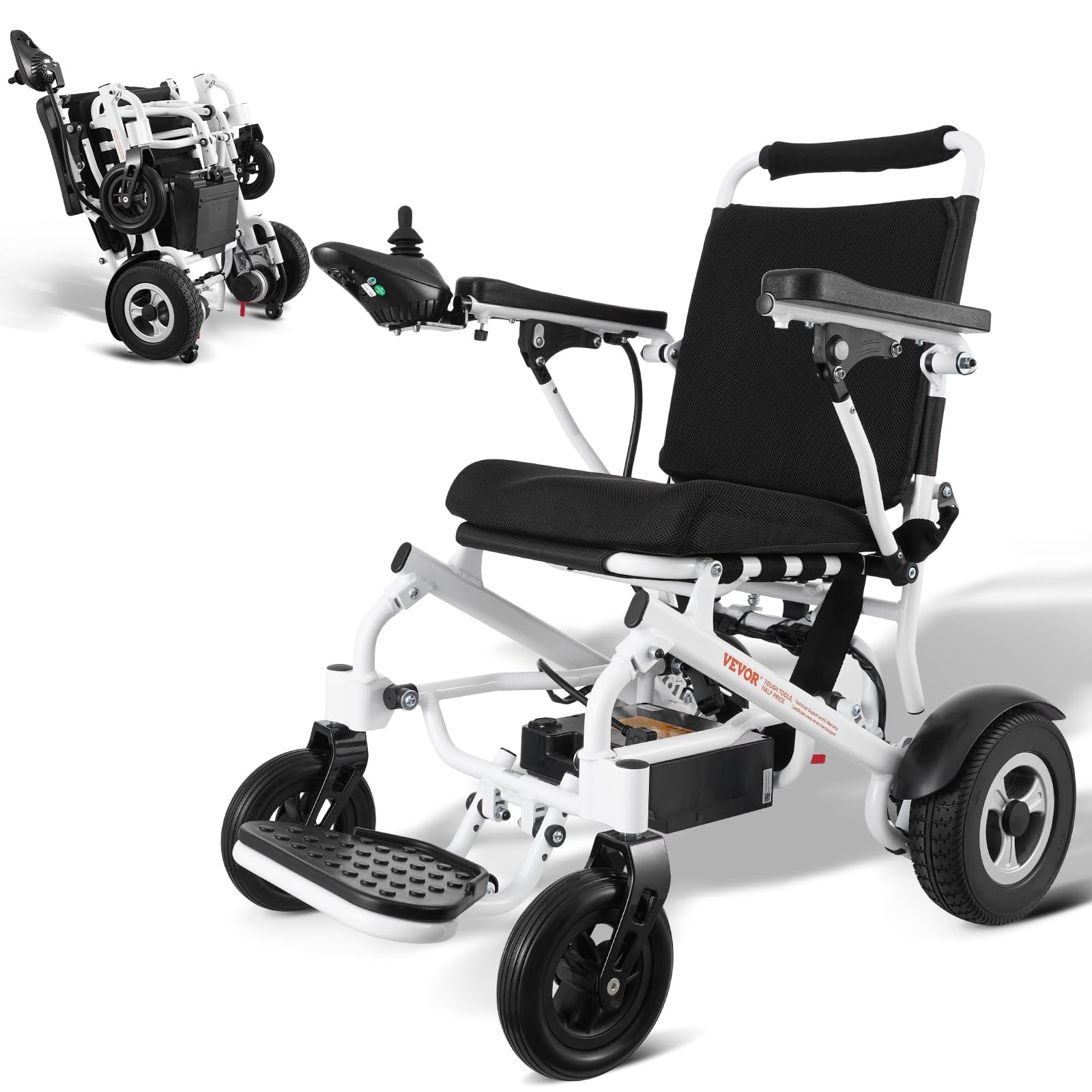 Foldable Electric Wheelchair – 5-Speed Joystick, Long Range, 300 lb Capacity, Solid Tires