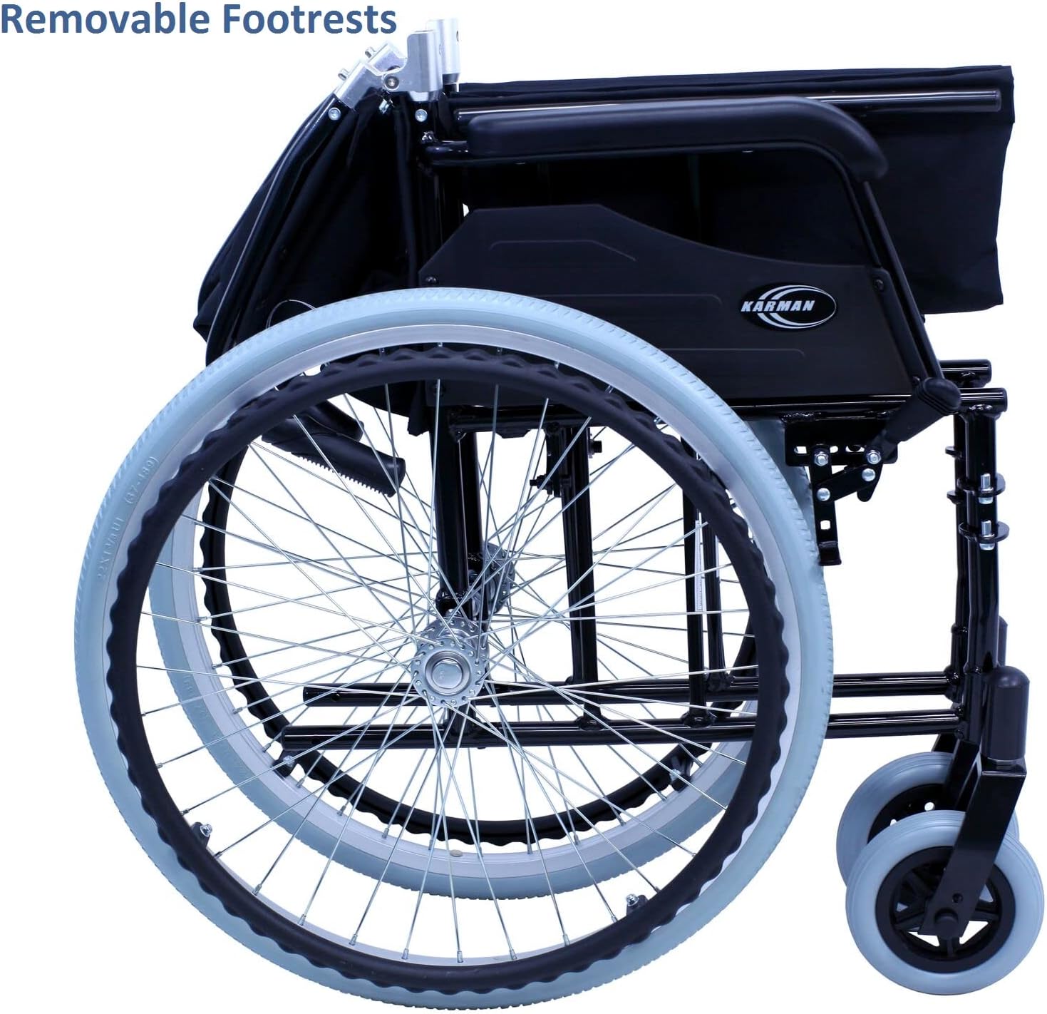 Lightweight Manual Wheelchair – 24 lbs, 18" Seat Width, Foldable Design, 220 lb Capacity