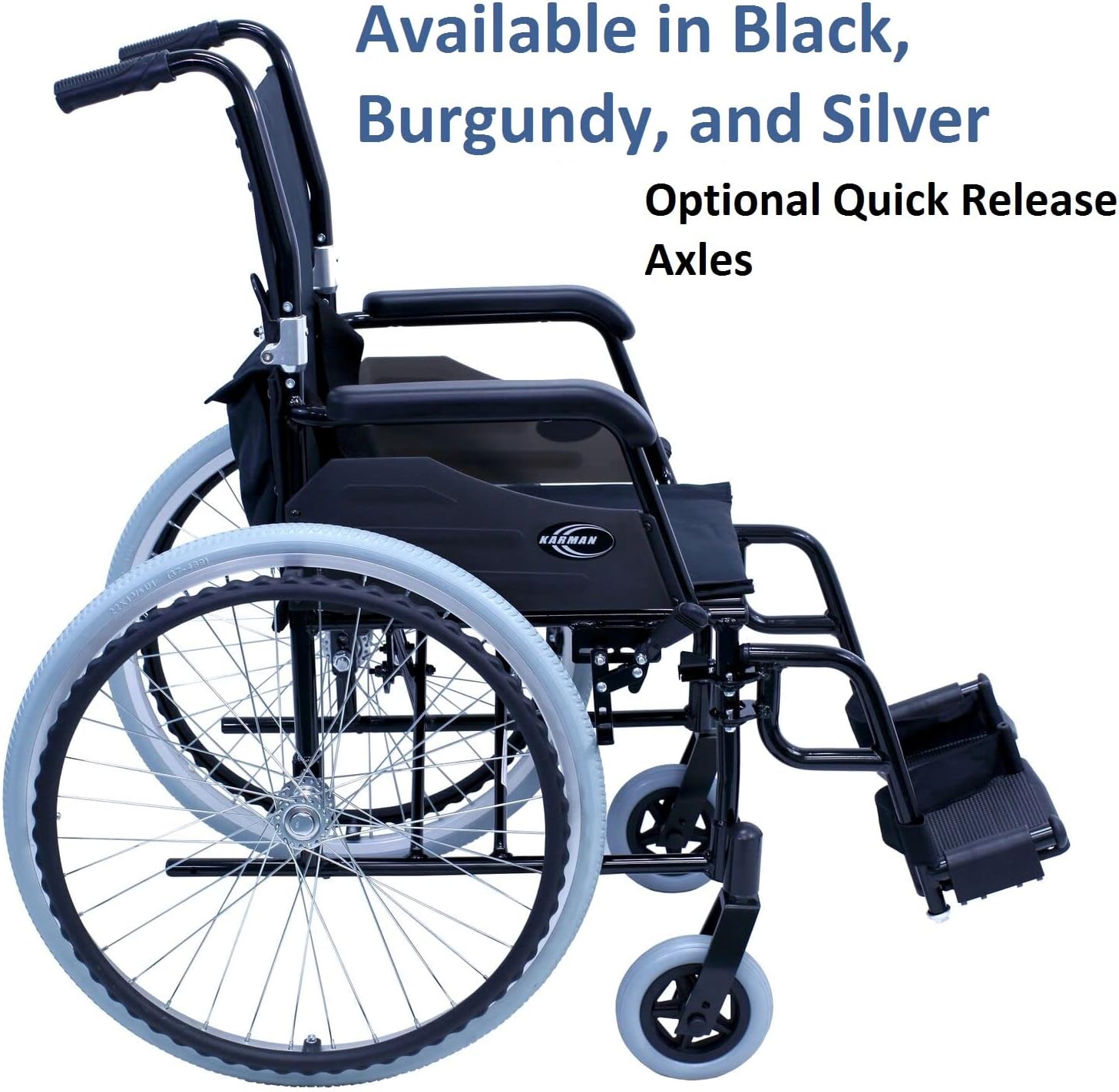 Lightweight Manual Wheelchair – 24 lbs, 18" Seat Width, Foldable Design, 220 lb Capacity