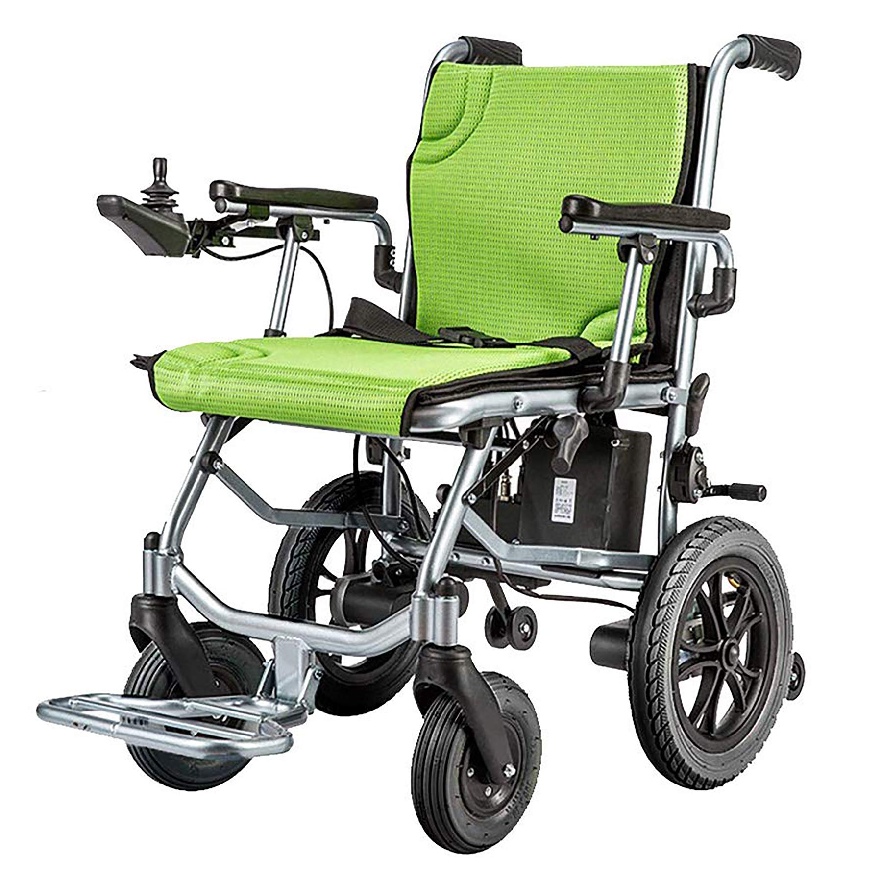 Electric Folding Wheelchair – Dual Motor Drive, 10Ah Battery, Anti-Tip Design, Rear Attendant Control